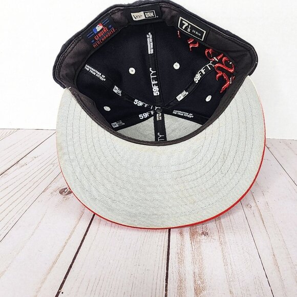 Boston Red Sox Wicked Fade Custom New Era Hat Cap 7 1/8 Black and Red Ombre - Picture 8 of 10